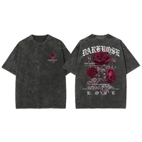 Roses rouges enveloppées de rubans impression vêtements hommes coton respirant t-shirt vêtements surdimensionné décontracté ample T-Shirts à manches courtes 5