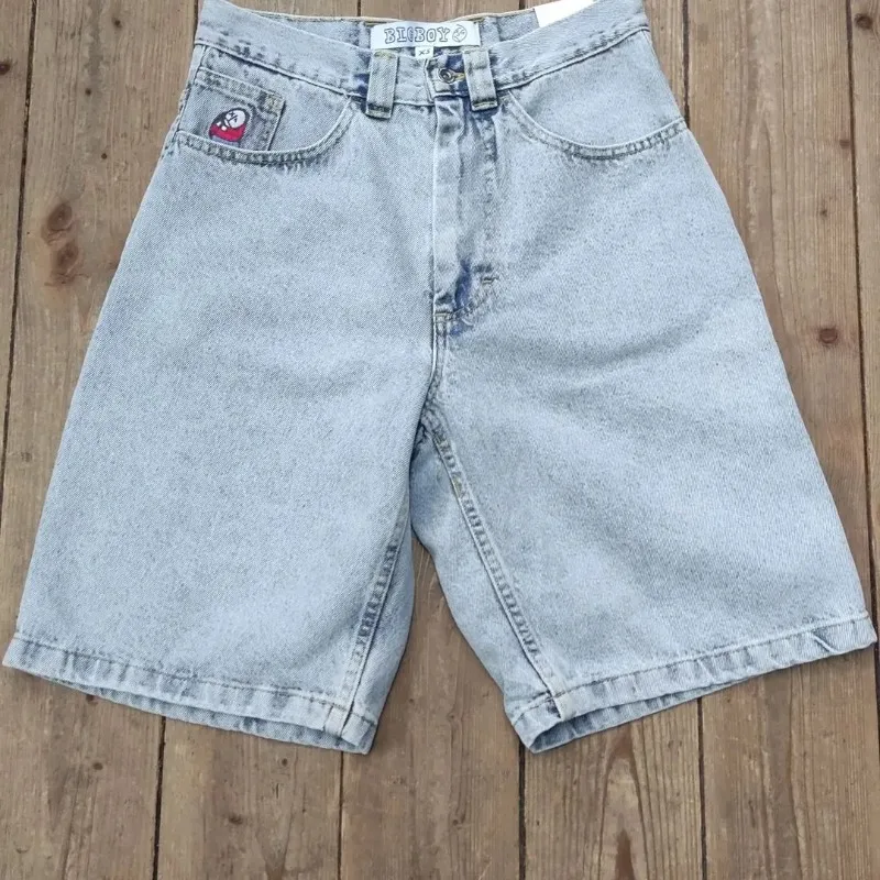 Baggy Shorts Harajuku Hip Hop Cartoon Graphic Embroider Retro Denim Shorts Y2k Gym Basketball Men Streetwear denim shorts