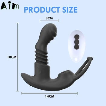 Prostate Massager Anal vibrators Thrusting Butt Plug Prostate testicle Licking Vibrator Stimulator Sex Toys for Men Gay Sex Shop 6