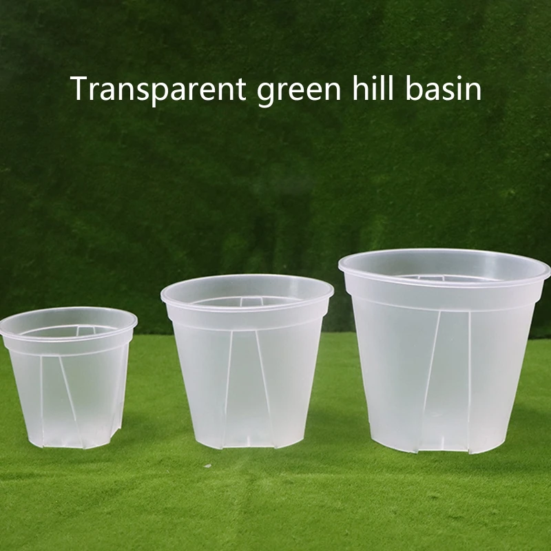 Clear Pot 12/15/18cm Breathable Slotted Clear Plastic Plant Pot Indoor Succulent Herb Planter flower pot plant pot