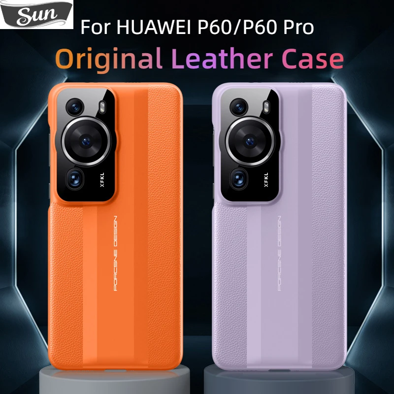 

Чехол для Huawei P60 Pro, Оригинальный чехол из натуральной коровьей кожи с полной защитой объектива, Ультратонкий чехол для Huawei P60
