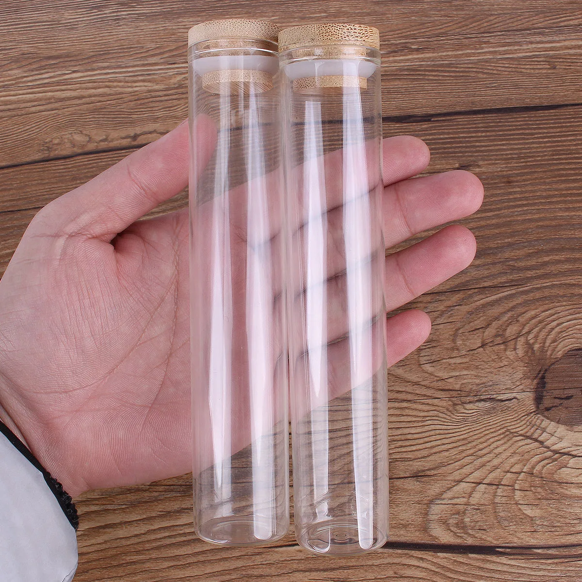

12pcs 80ml 30X150mm Glass Bottles Jars with Bamboo Lids Potion Bottles Spice Jars Glass vessels DIY Craft for Wedding Favors