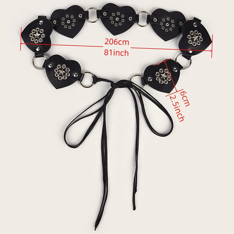 여성용 하트 리벳 허리 스트랩, 레트로 청바지, 원피스 바지 장식 허리띠, 의류 액세서리 선물