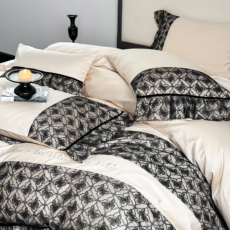 

100% Cotton Queen Size Bedding Set Duvet/ Comforter Cover Bed Sheet Set pillowcas for bed adult comfort