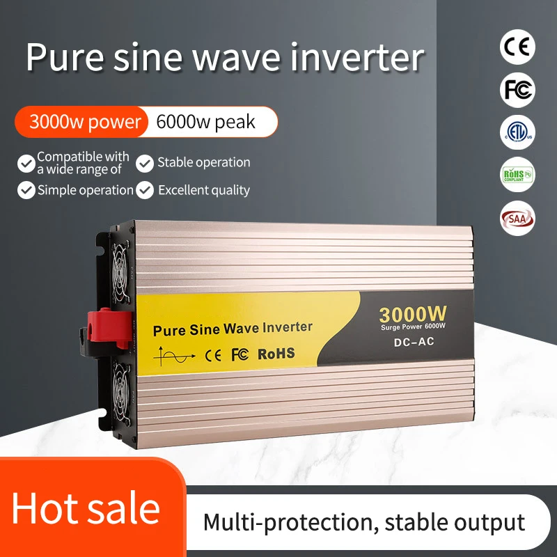 Buona Qualità 3Kw Dc 12 24 Volt A Ac 220 Volt Inverter Power Inverter A Pannello Solare A Onda Sinusoidale Pura Con Display A Led