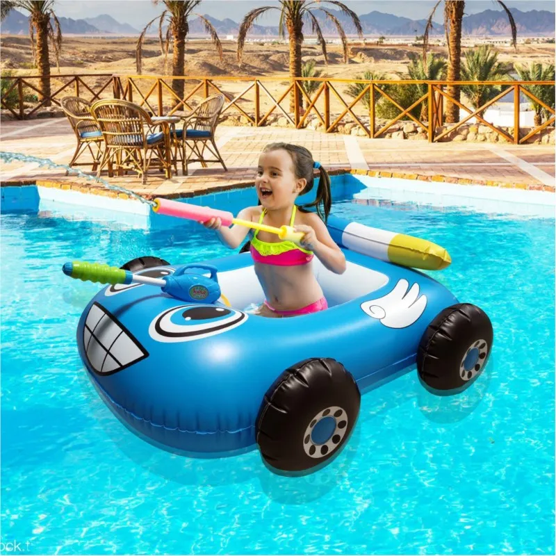 Dokitoy Inflatable Car Seat Children's Water Spray Swimming Circle Pool Play Water Gun Toy Fire Truck Collision Car