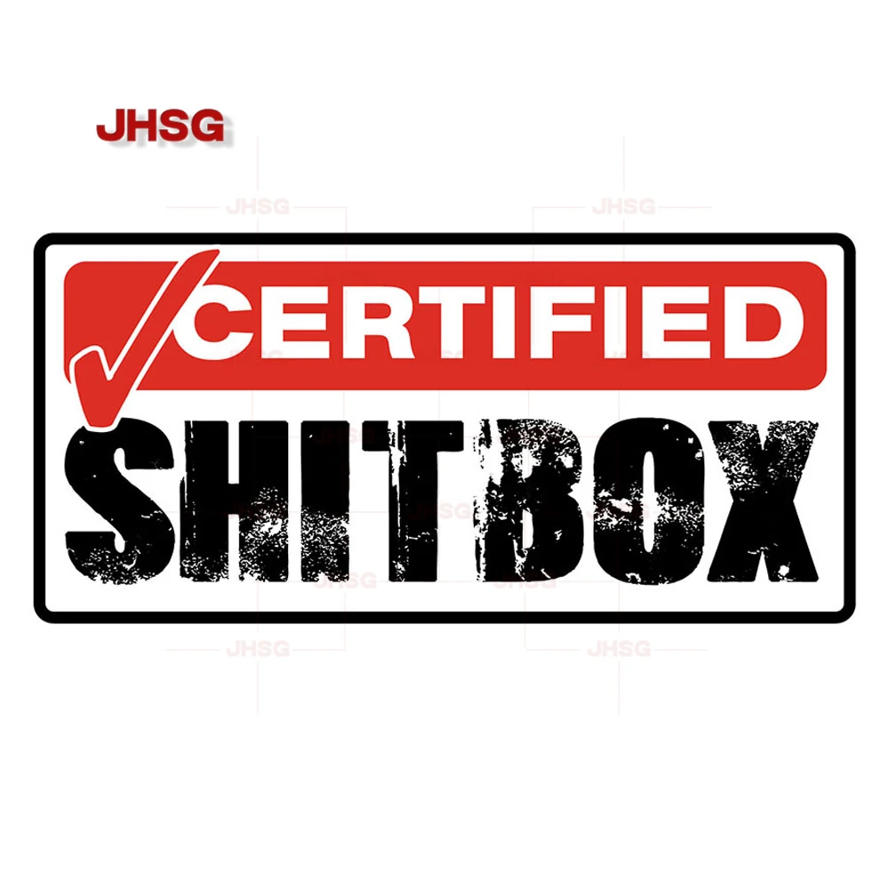 

Сертифицированная виниловая наклейка Shitbox премиум класса, автомобильная наклейка из ПВХ, водонепроницаемая защита от солнца, настраиваемая Автомобильная наклейка