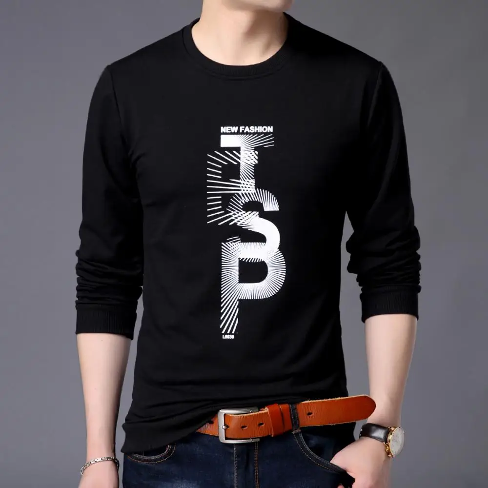 

COODRONY Unique Letter Fashion Design Top Men's Comfortable Breathable Long Sleeve T-shirt 2023 Autumn New Hatless Hoodies W5671