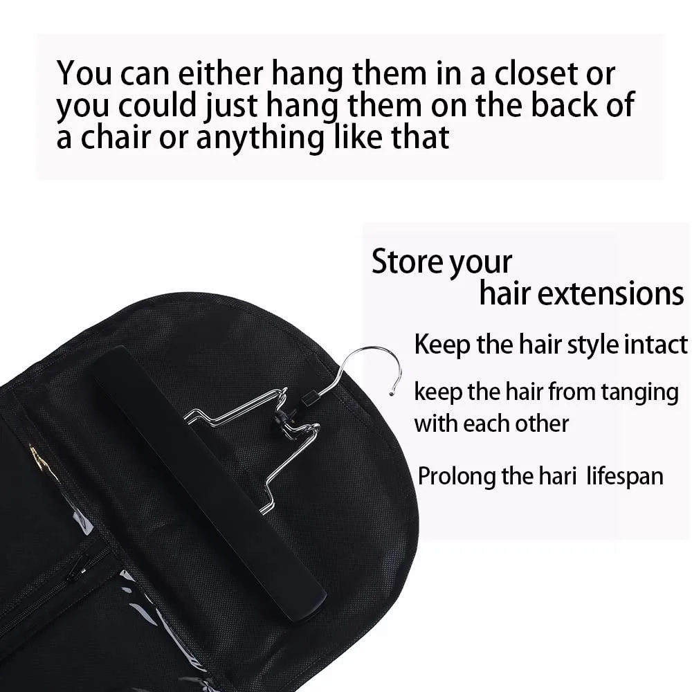 최고의 가발 보관 가방, 옷걸이 포함, 휴대용 헤어 익스텐션 포장 가방, 방진 접이식 가발 홀더 보관 가방