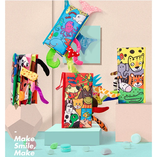 Montessori Kidsbooks Baby Early Learning Tearing Tail Cloth Book Parent-child Interactive Sound Paper Puzzle Cloth BookToy книги 6