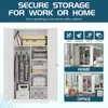 Steel Wardrobe, 72" Combination Storage Cabinet Clothes Rod and 4 Shelves Organizer Storage, 2 Lockable Doors,  Office  Garage 5