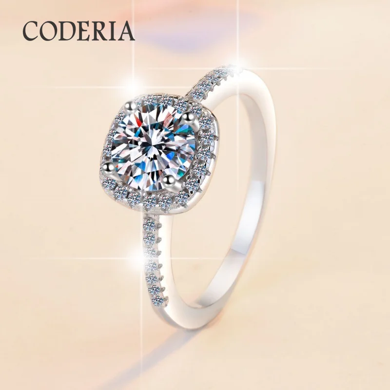 Moissanite Ring Round Diamond Wedding Rings Women Band Jewelry 0.5-3 Carat 925 Stainless steel rings
