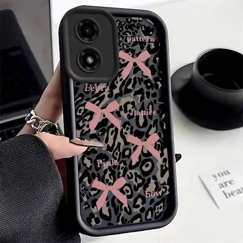 Leopard Print Bow Sky Eye Phone Case - Stylish Protective Cover