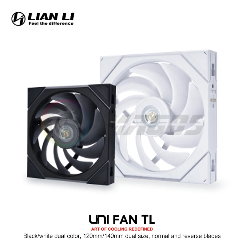 Forward e Reverse Computer Case Fan Watercooler Uni Fan Gen.4th 90cfm 2002600rpm L-connect 3 Pcs Pack li Tl120 Tl140 - Imagem 5