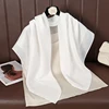 Foulard carré fin et doux pour femmes, 90x90cm, simplicité, couleur unie, foulard en coton et lin, Hijabs musulmans, accessoires de sac