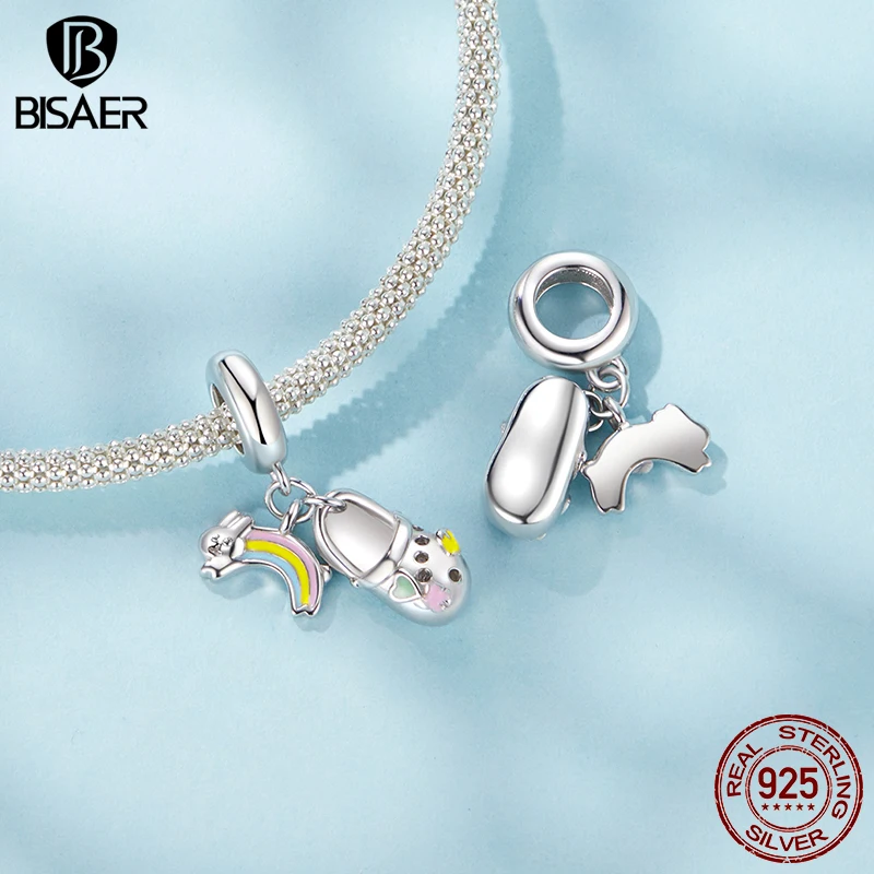 BISAER 928 Sterling Silver Charm Beads - European & U.S. Style, Family Tree, Lucky Hand, Heart & Tree Of Life With Cubic Zirconia - View #3