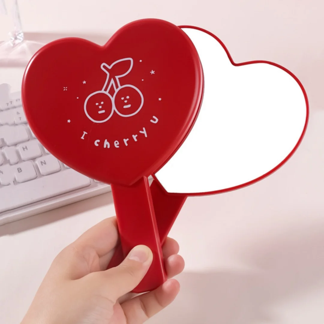 미니 화장품 거울 세련된 여행용 화장 거울 하트 모양의 화장 거울 친구들을 위한 컴팩트 뷰티 액세서리 여행