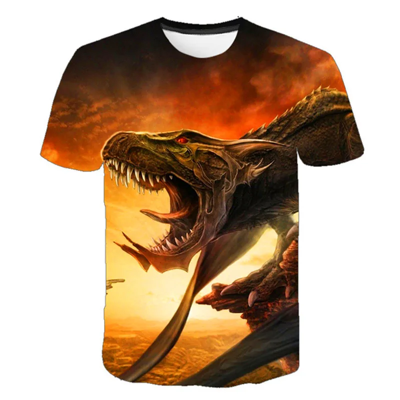 T-Shirts discount 3D Printing T-shirt Animal Dinosaur Tshirts Children's Clothing Cute Kids Sweatshirt Cartoon Short Sleeve T shirts hot sell roblox t shirt