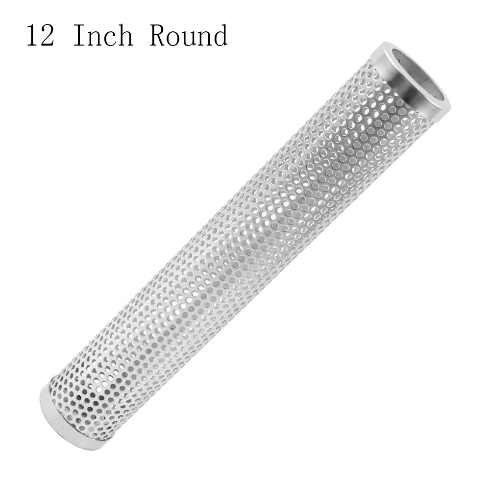 Stainless Steel BBQ Mesh Smoker Tube Filter Gadget Generator Pellet Smoking BBQ Accessories Tools Hexagon Round BBQ Smoked Tube 6