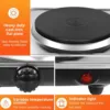 1000W Electric Countertop Single Burner 5 Level Temperature Control Hot Plate for Cooking Stainless Steel Base 220V 5