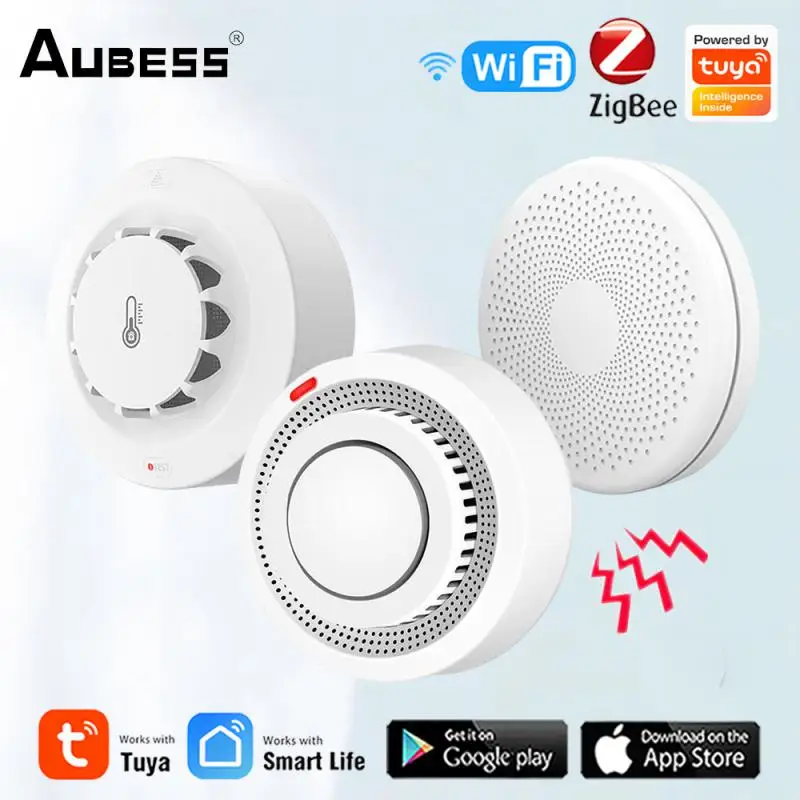 

Tuya ZigBee Smart Smoke Detector WiFi Security Protection Smoke Alarm Fire Protection Smart Life App For Home Security System