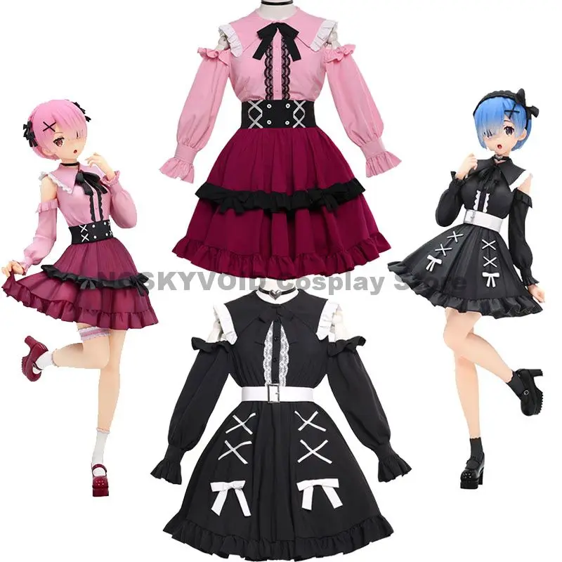 

Re:0 Rem Cosplay Dresses Ram Cosplay Costume Re: Life A Different World From Zero Disarmed Mine Girl Cute Princess Dress Set