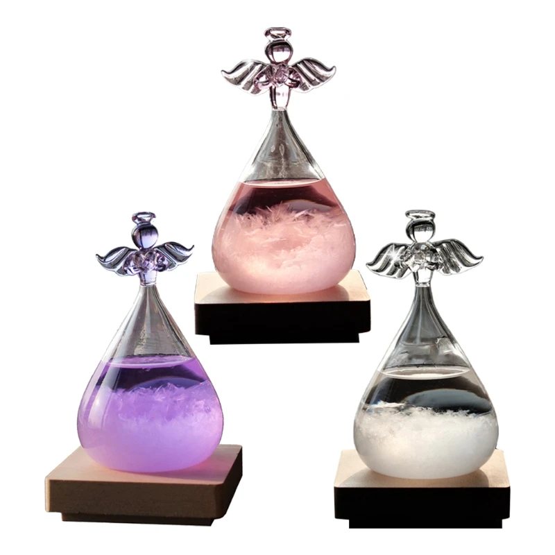 

Desktop Stylish Angel Shape Crystal Weather Forecast Bottle Glass Bottle