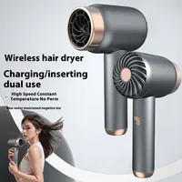 USB Charging Cordless Hair Dryer Travel Wireless Hair Dryer Home Rechargeable/Plug-In Negative Ion Hair Cold Portable Dormito 1
