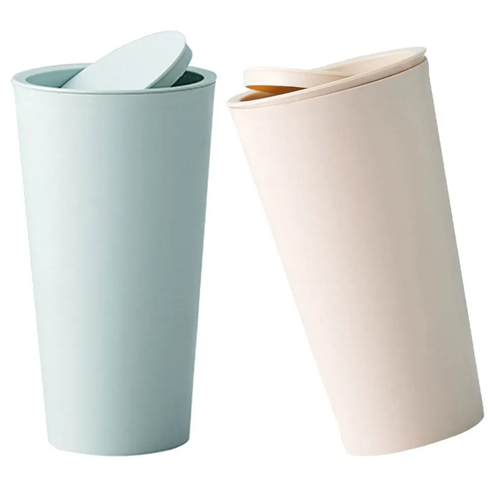 2Pcs 뚜껑이 있는 소형 자동차 쓰레기통 경량 플립 디자인 자동차 인테리어 데스크 조리대용 소형 데스크탑 쓰레기통