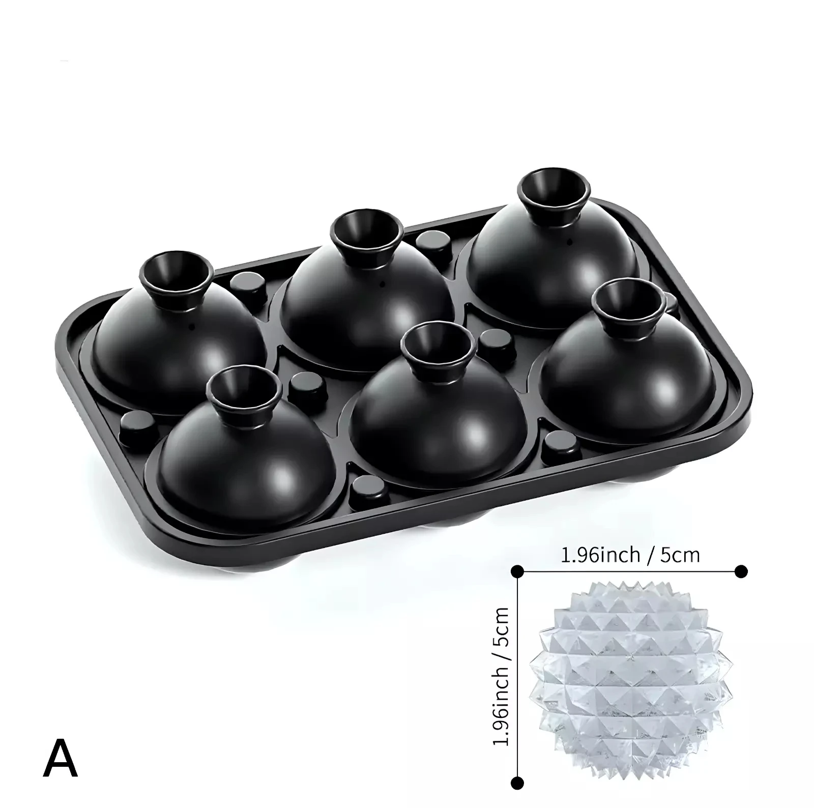 Silicone Ice Ball Mould Space-Saving Flexible 6-Ice Capacity Whisky Accessory Non-Stick Ice Ball Maker For Whisky Lover