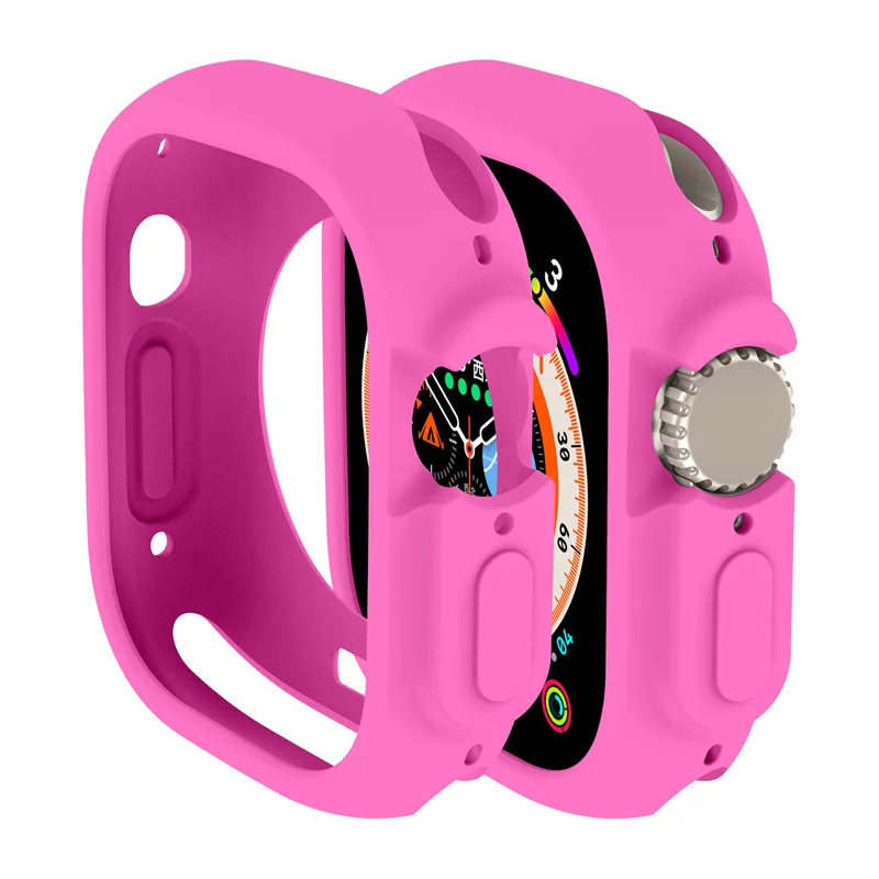 

Мягкий силиконовый чехол для apple watch series 8, ультра-чехол карамельных цветов для apple watch 49 мм, Многоцветный Бампер, защитный чехол для экрана