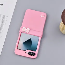 Charming Korean Bunny Ears & Cat Claw Case with Portable Rope - Z Flip 5 (A)