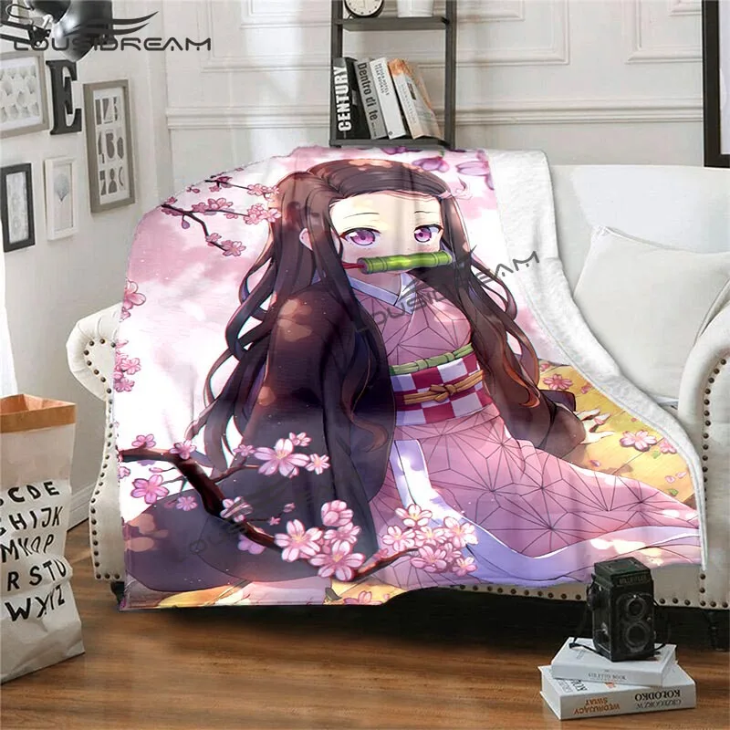 Nezuko Demon Slayer Anime Blanket Cartoon Hd Double Mattress Aldult
