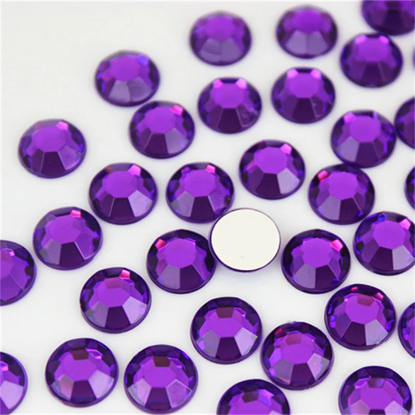 Micui 100 Stück 10 mm runde Acryl-Strass-Kristallsteine ​​mit flacher Rückseite, ohne Loch, für Kleidung, Kopfschmuck, Bastelarbeiten, Dekorationen, MC70 – Detail 11
