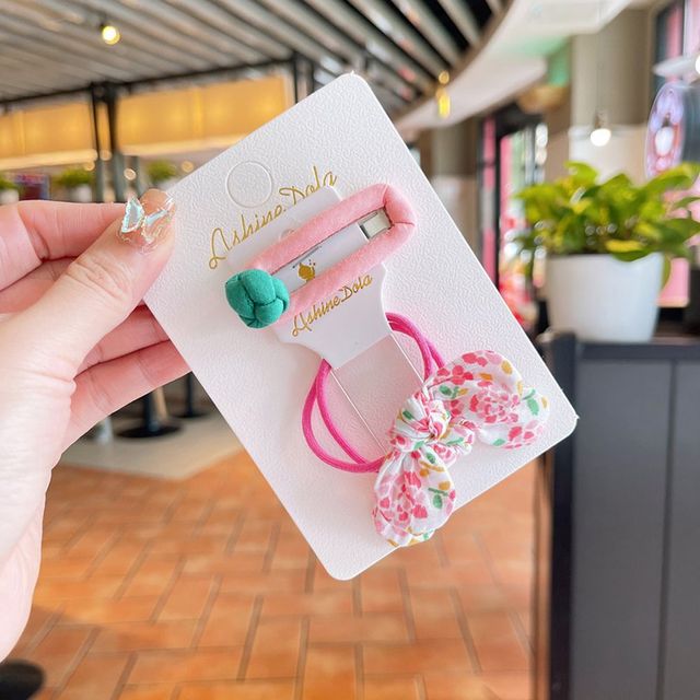 Hollow Floral Bow Hair Rope Flowers Hairpins Baby Hair Grip Girls Barrettes Rabbit Ears  Hair Accessories