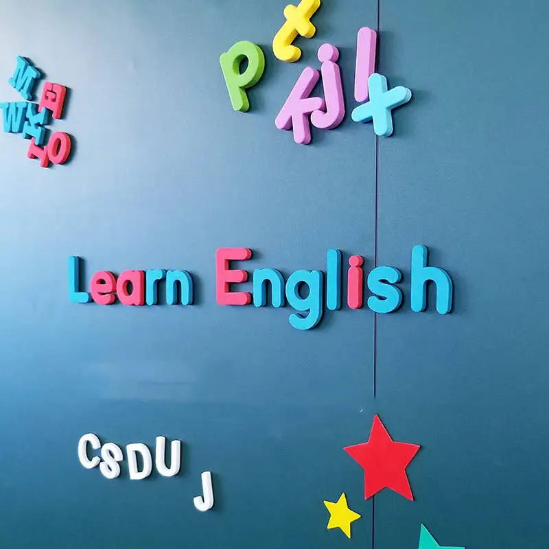 Magnetic Letters Set With Baseboard Kids Alphabet Magnetic Stickers Educational Puzzle Toys Children Spelling Learning Gifts 2