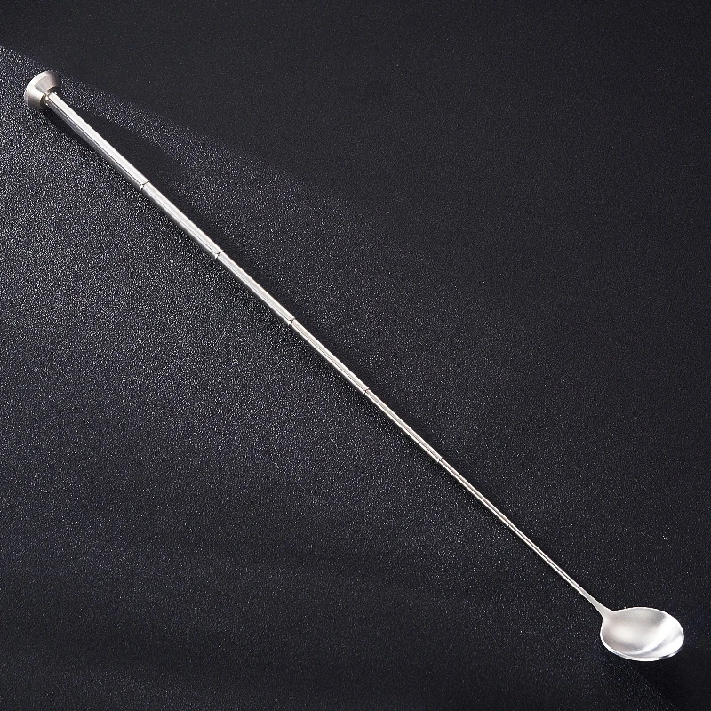 Stainless Steel Retractable Bar Spoon Bar Tools Bartender Cocktail Mixing Spoon Telescopic Extendable Long Pocket