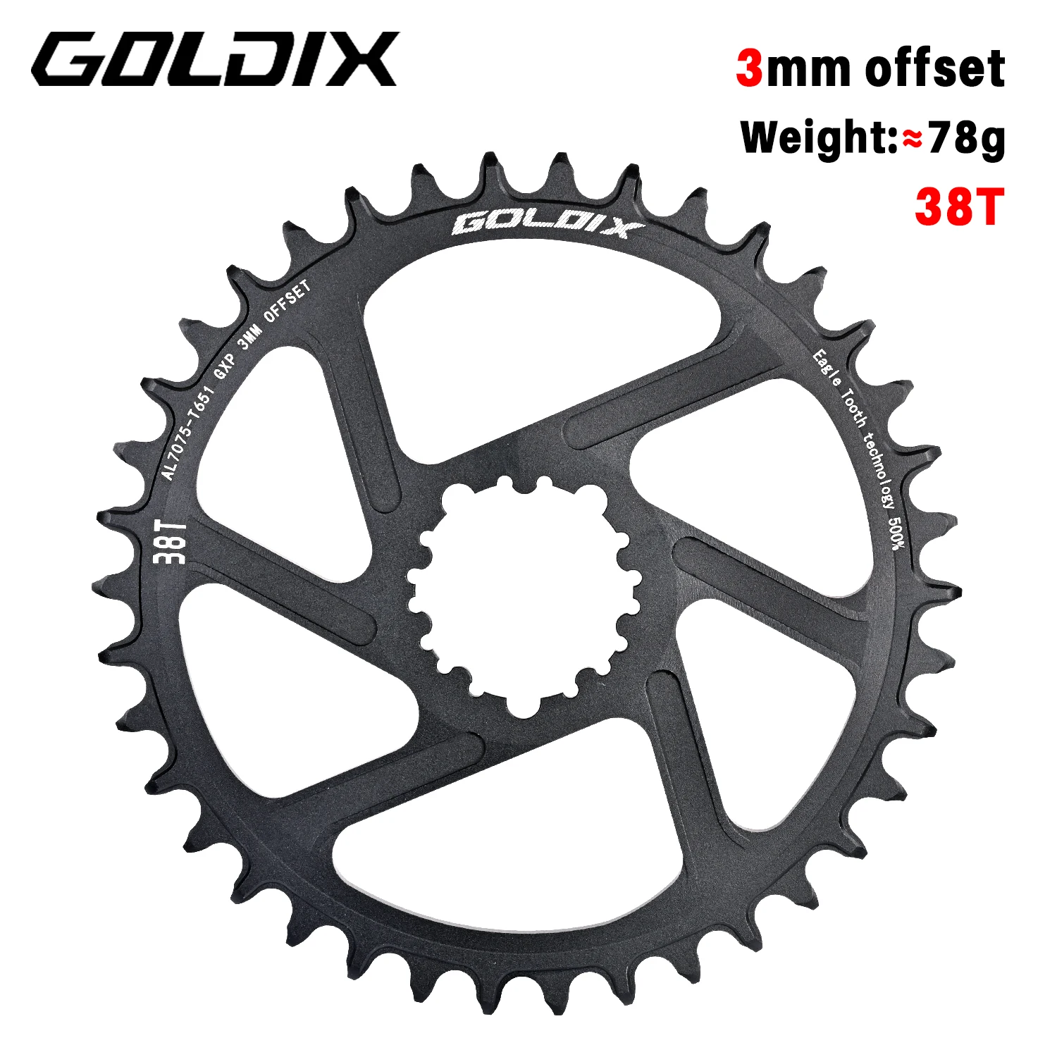 PLATEAU VTT 4BRA DOUBLE 28DTS D.80 POUR SRAM X0-XX INTERIEUR NOIR ALU