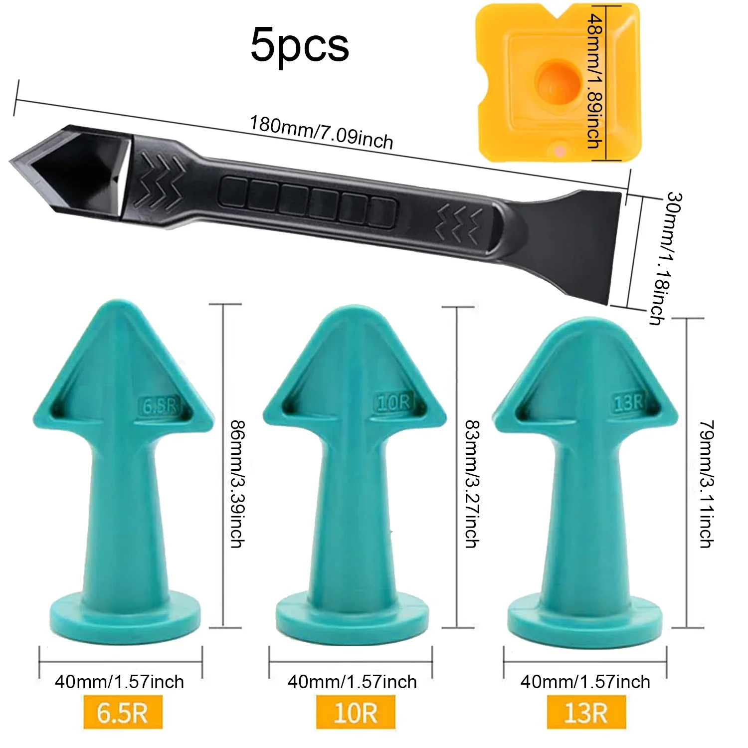 1-3set Metal ve Silikon Başlıklı Kalafatlama Aleti Seti - Hassas Kaplama için Manuel Mastik Uygulayıcı Plastik İnşaat