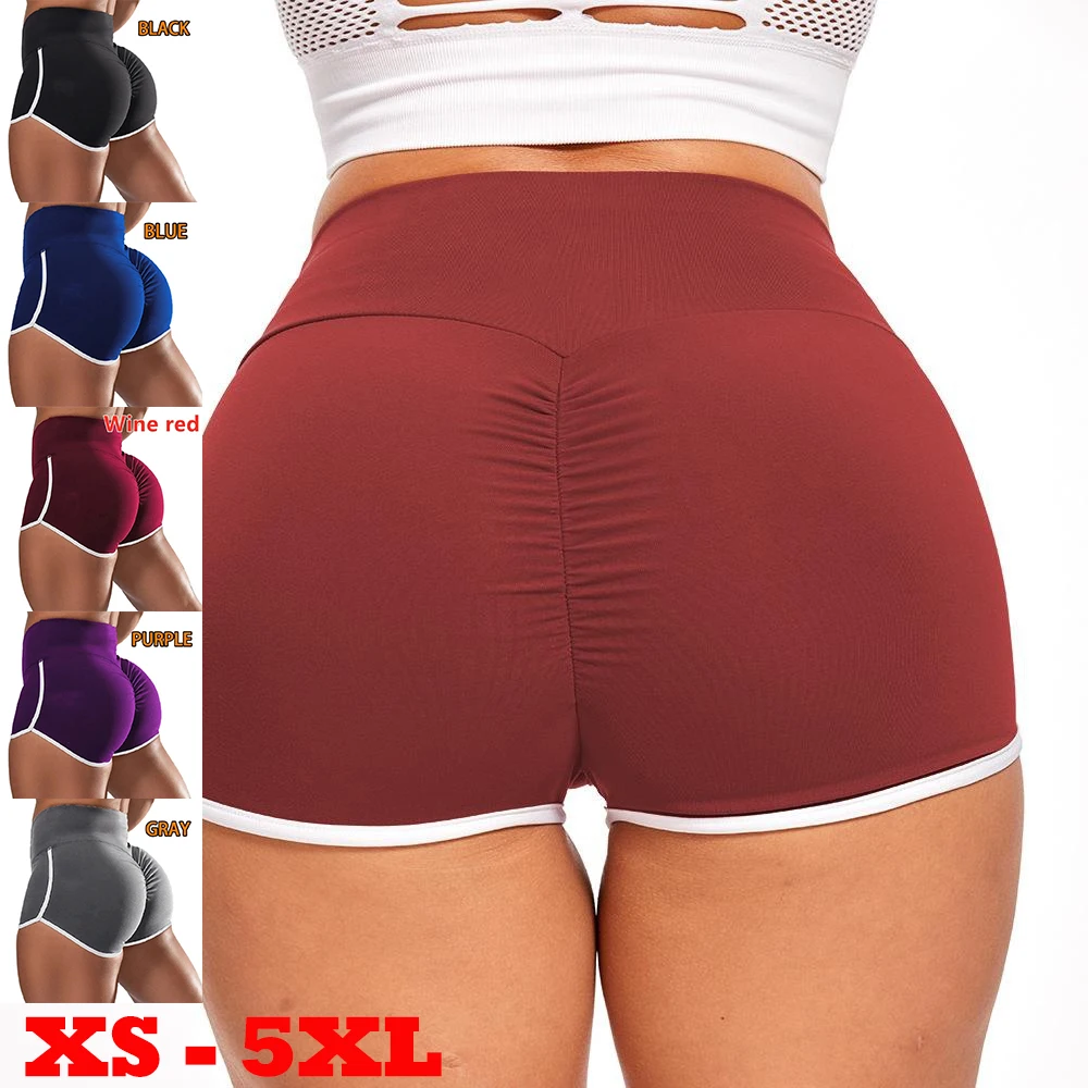 

New Summer Sports Shorts Women's High Waist Stretchy Fitness Pants Training Tights XS-5XL