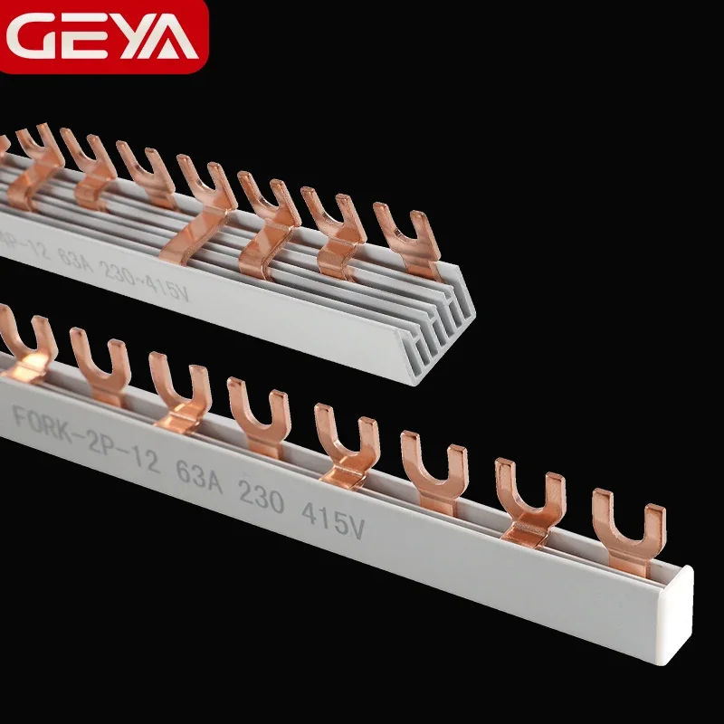 Copper busbar busbar connector circuit breaker GEYA Copper Busbar for Circuit breaker PIN TYPE FORK TYPE MCB Connector Busbar Connection