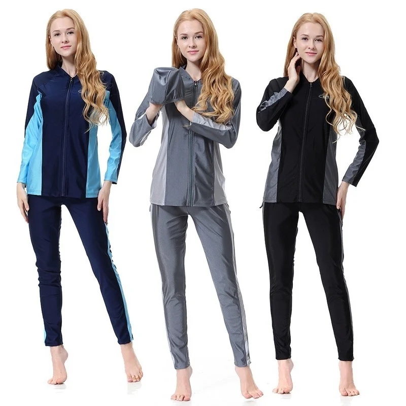 Modest Beachwear Bathing Suit Women Bikini Muslim Swumwear IslamicClothing Female Spott  Conservative Muslims Fashion Burkini