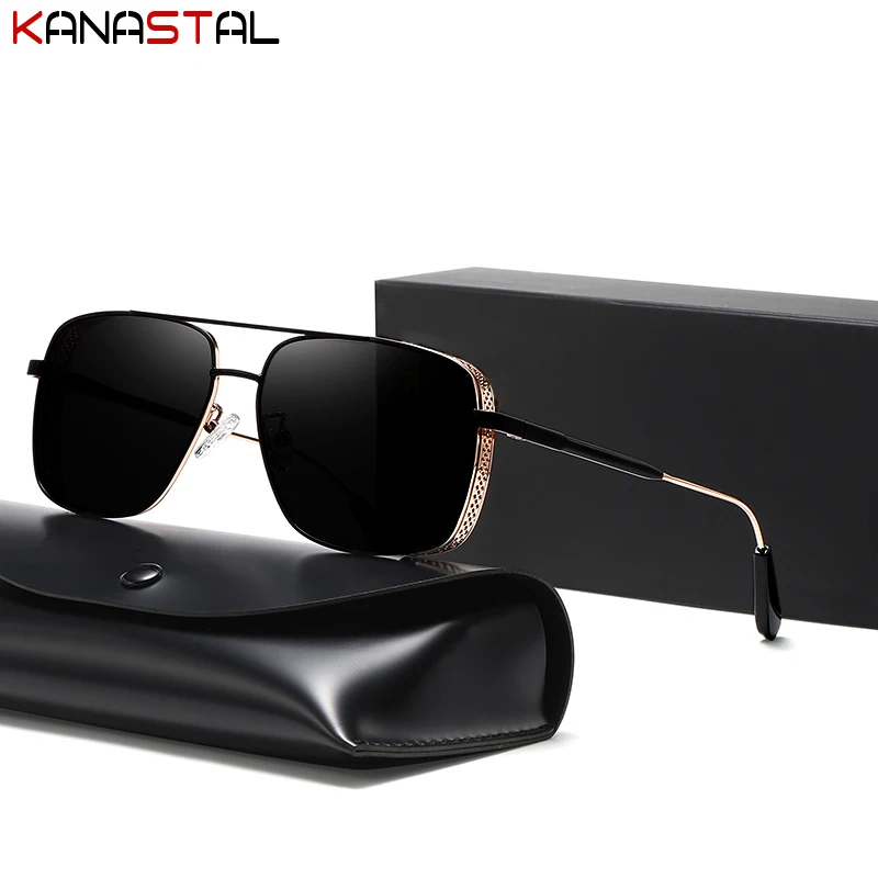 

Polarized Sunglasses Men UV400 Retro Sun Glasses Women Metal Eyeglasses Frame Driving Beach Bike Travel Anti Glare Shade Eyewear