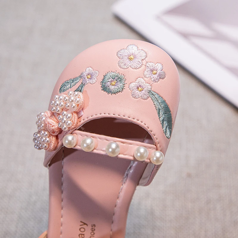 Girls Floral Sandals Non Slip Summer Dance Flats