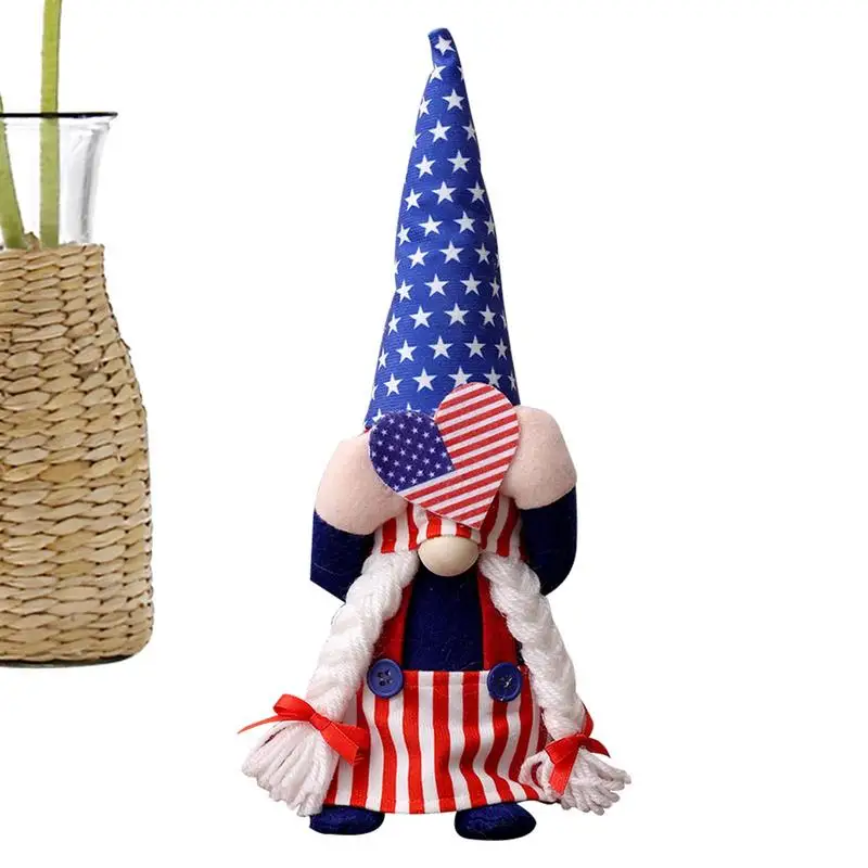 

Independence Day Gnomes Plush Independence Day Gnome Ornament Stars And Stripes Faceless Gnomes Decorations For July 4th U.S.