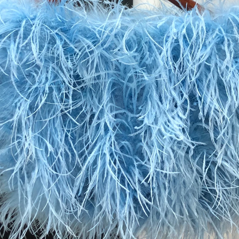 Neue Mode Winter frauen Sexy 100% Echte Straußen Feder Eine Schulter Langarm 60 cm Party Bankett Vielseitig echt pelz hülse – Detail 24