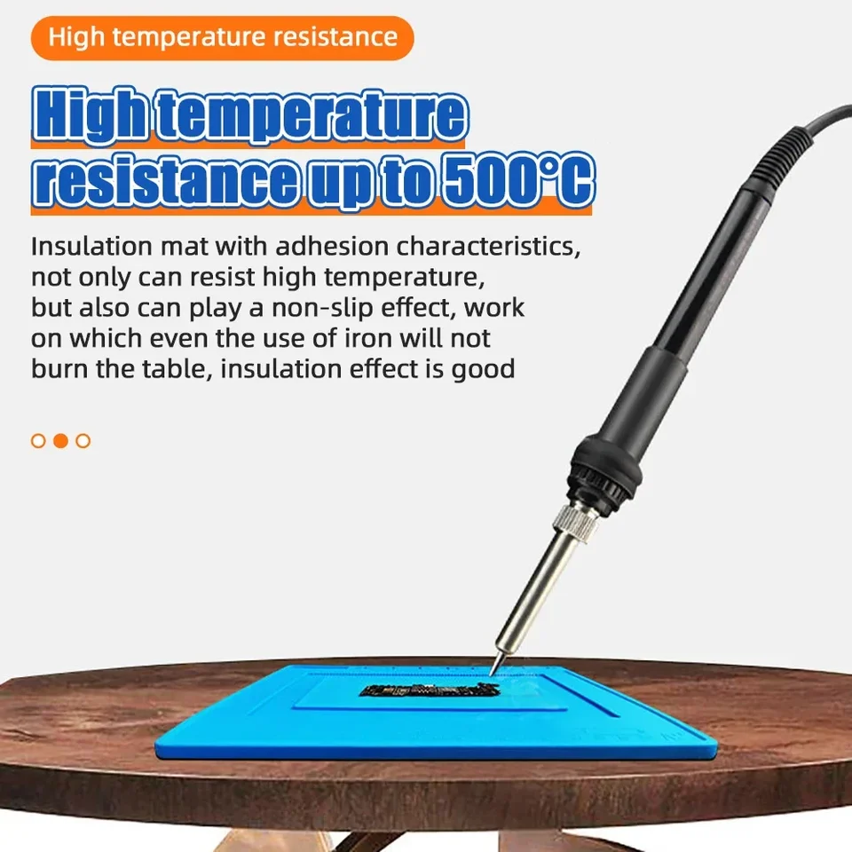 Tappetino magnetico Tappetino da lavoro in silicone Tappetino per stazione di saldatura resistente al calore 932 ° F Antistatico per la riparazione di orologi portatili per telefoni elettronici  1420