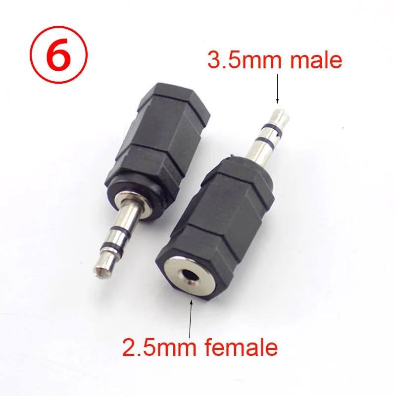 DRUT 2 stuks. 5,5 mm x 2,1 mm vrouwelijke stop naar 2,5 mm mannelijke