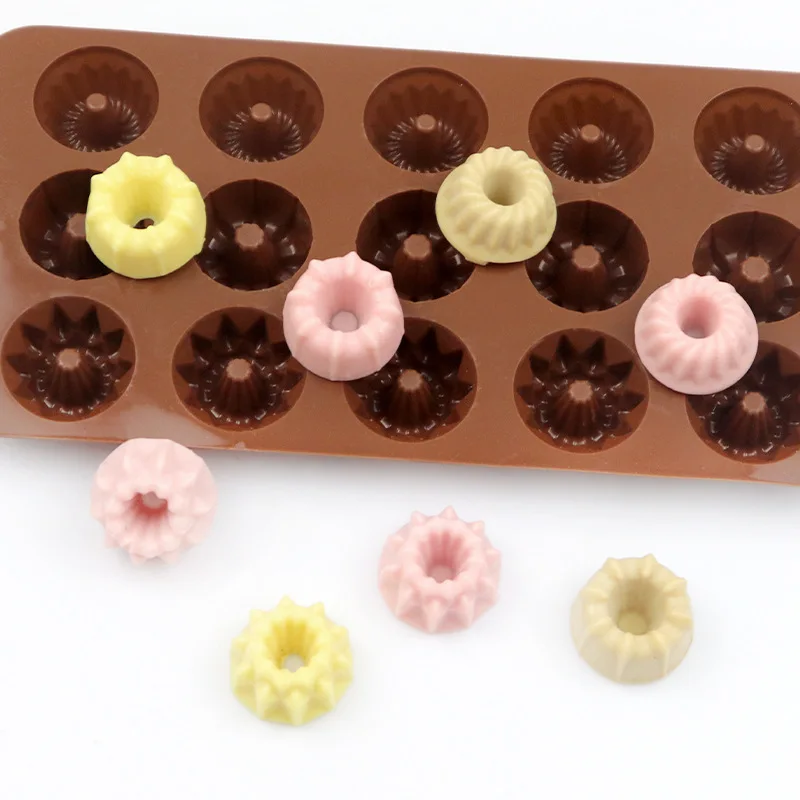 Mini Donut Süßigkeiten Form Donas Schokolade Gummibärchen Form Küche Zubehör Blume Eiswürfel Tablett Kuchen Cupcake Seife Kerze Dekoration – Detail 2