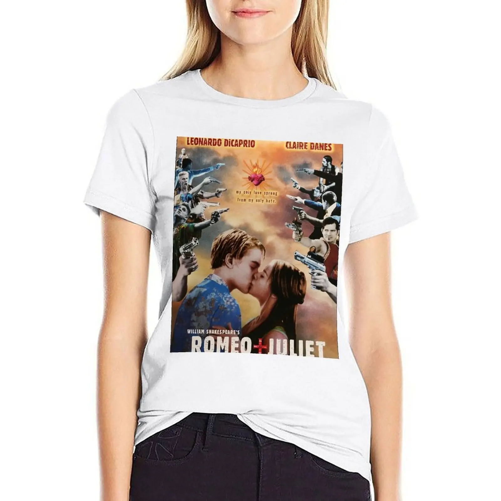 

Romeo and Juliet movie poster T-shirt anime clothes summer top plus size tops cotton t shirts Women